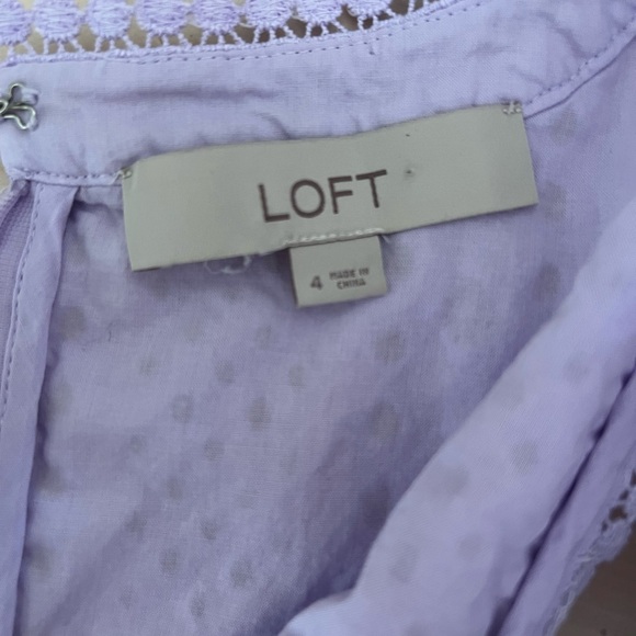 LOFT Light Purple Eyelet Dress - Picture 3 of 4